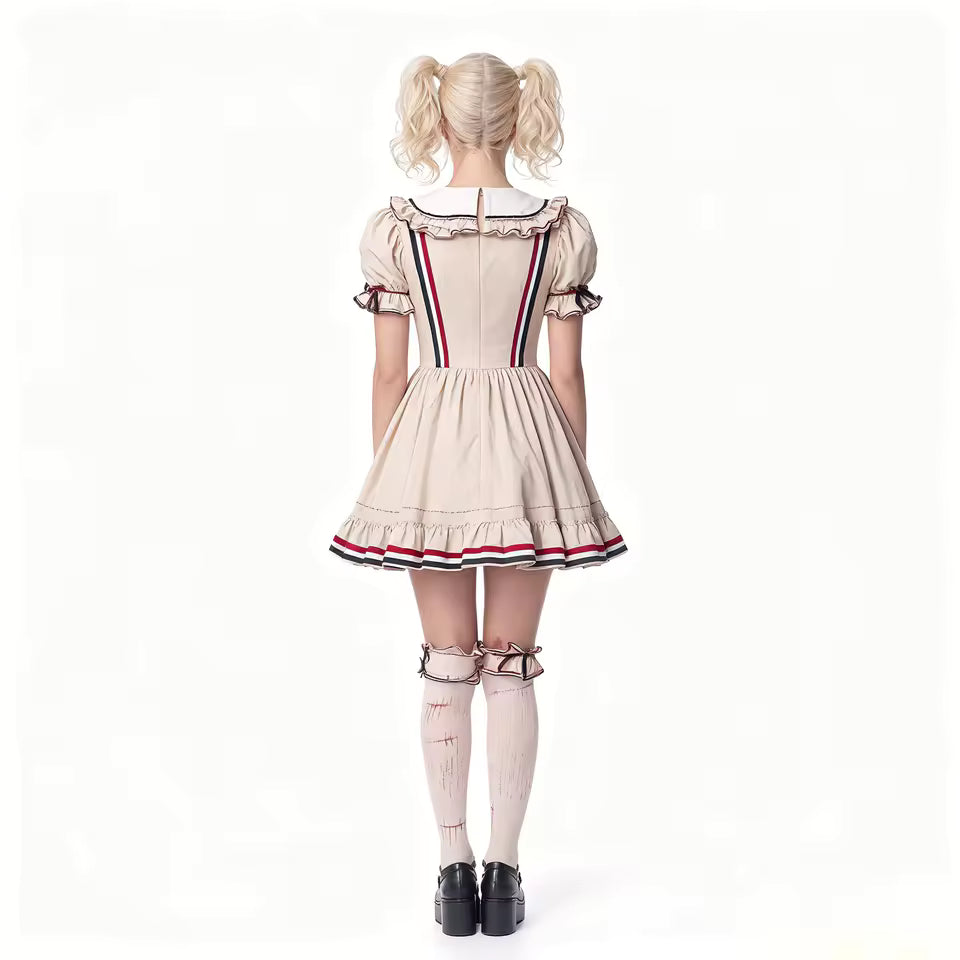 Costume de poupée Voodoo pour femmes, robe de poupée effrayante avec volants