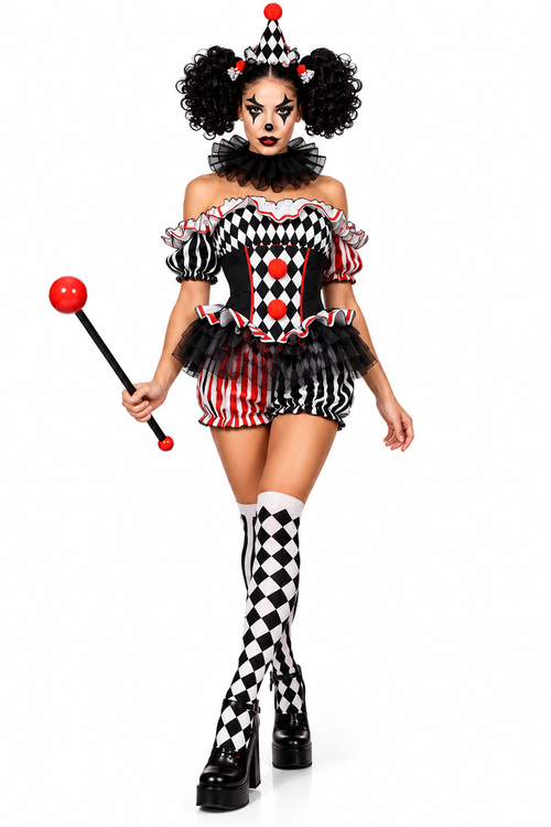 Costume Clown Arlequin Femme – Édition Halloween